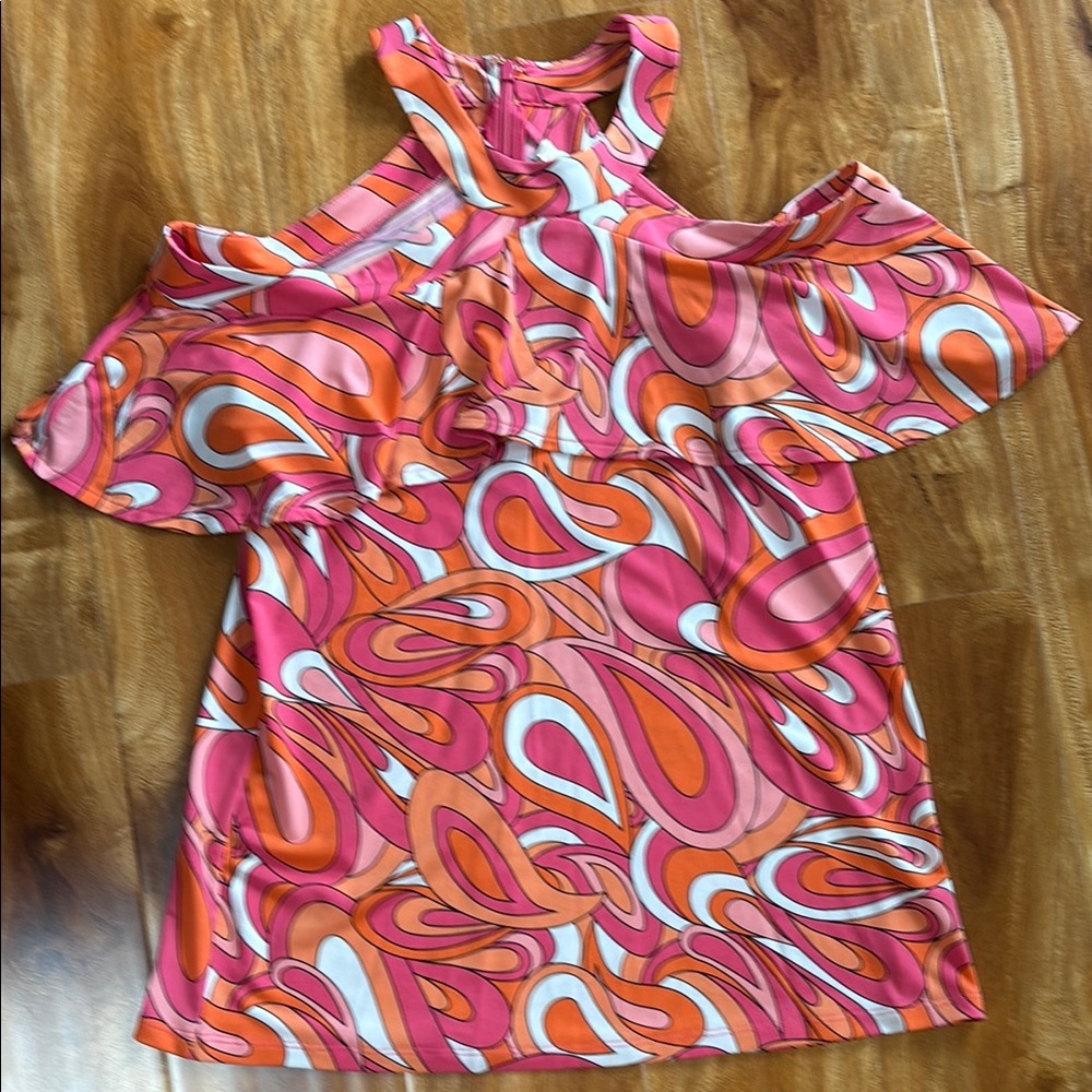 Michael Kors Pink and Orange Patterned Blouse